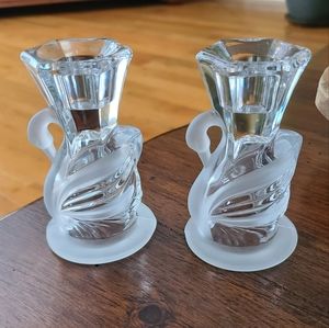 Vintage Partylite Swan Taper Candle Holders